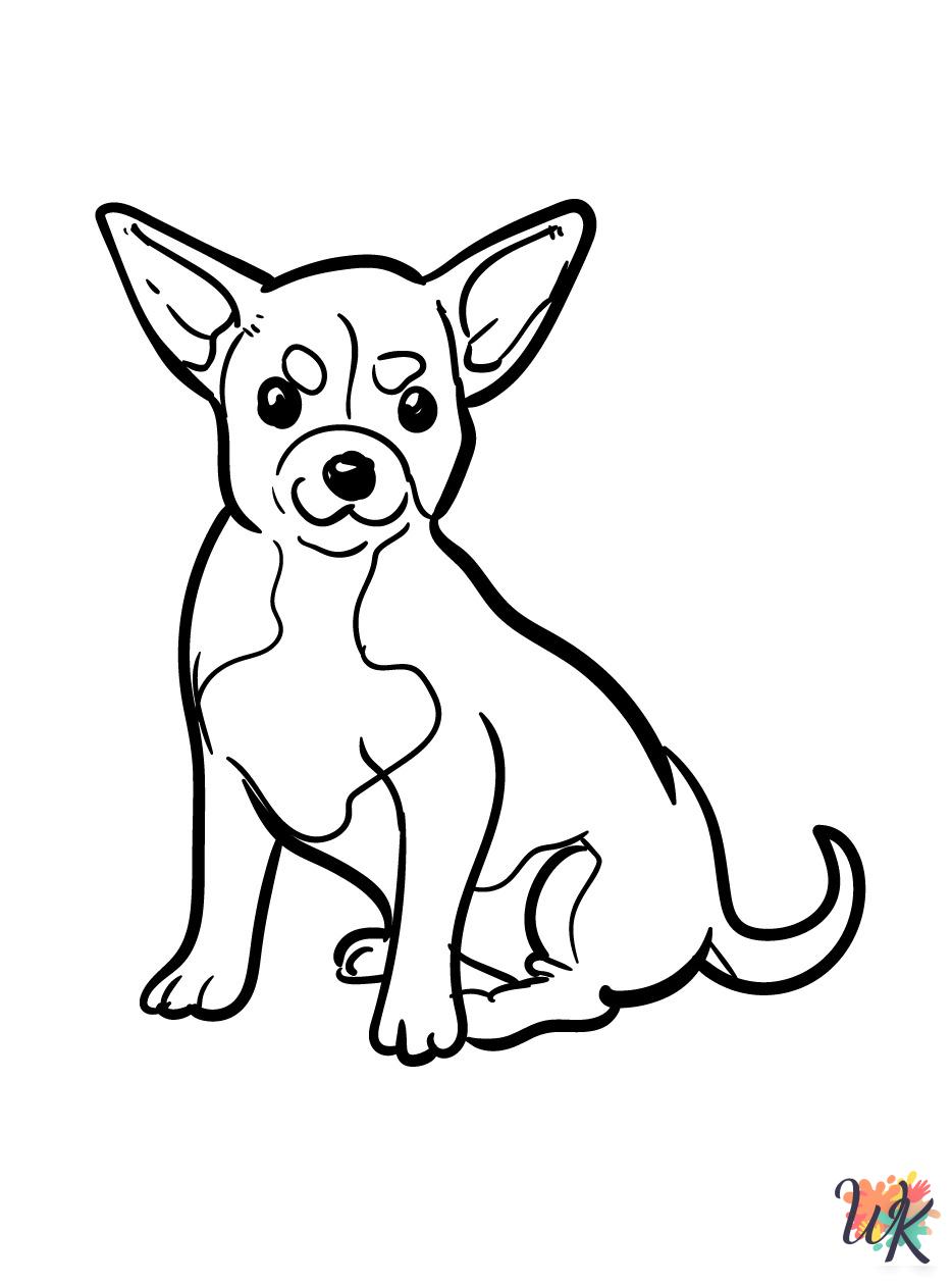detailed Chihuahua coloring pages for adults