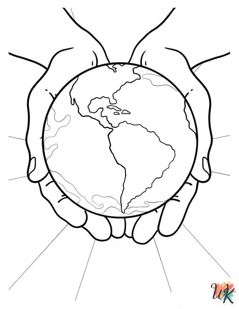 Earth themed coloring pages