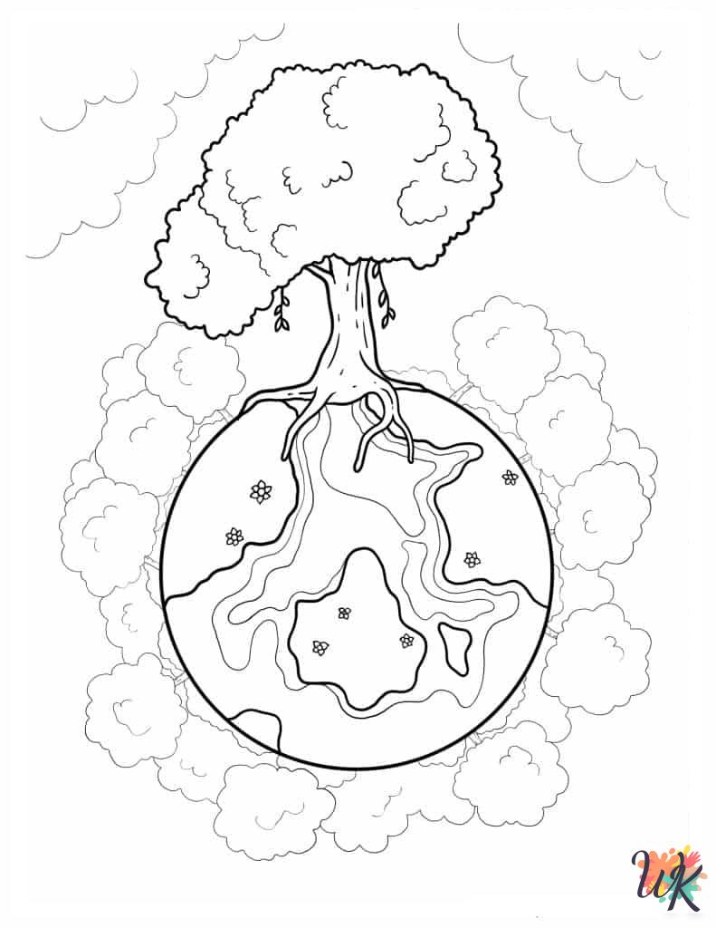 free full size printable Earth coloring pages for adults pdf