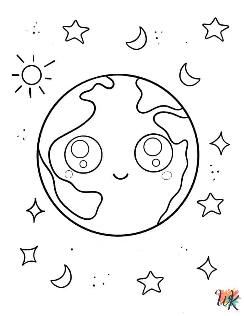 Earth coloring pages easy