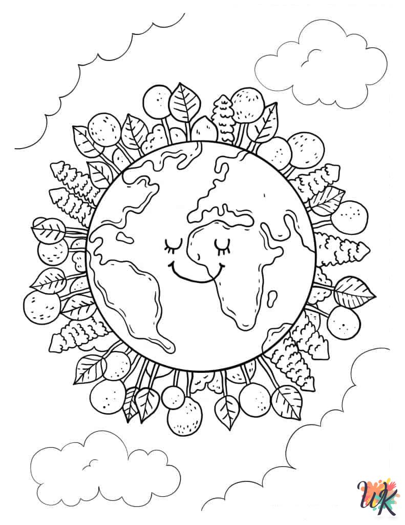 Earth coloring pages free