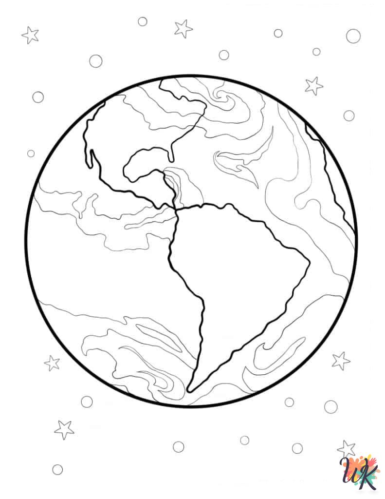 Earth coloring pages for adults easy