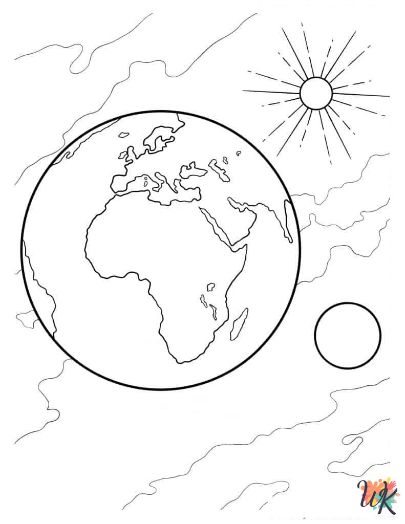 Earth coloring pages for kids