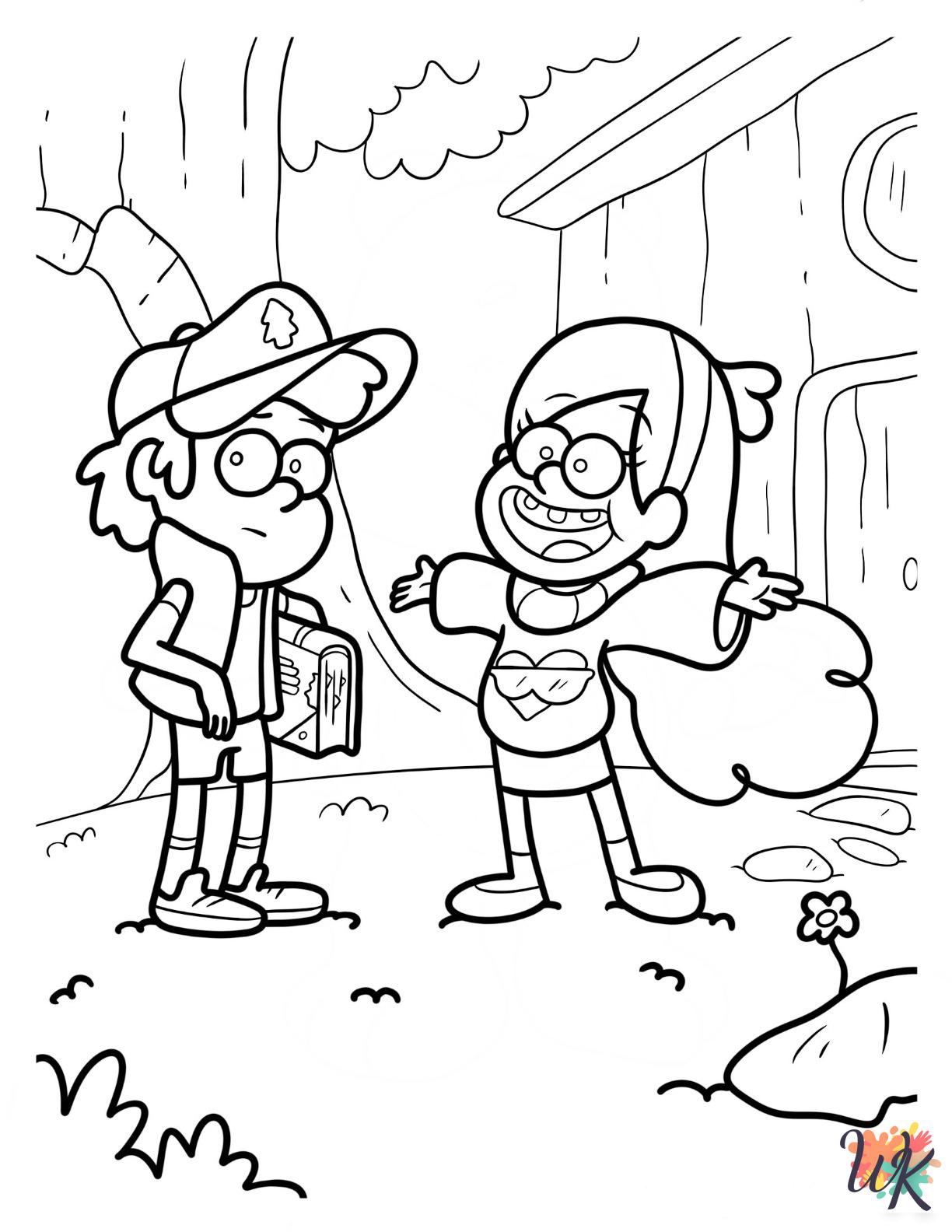 detailed Gravity Falls coloring pages for adults