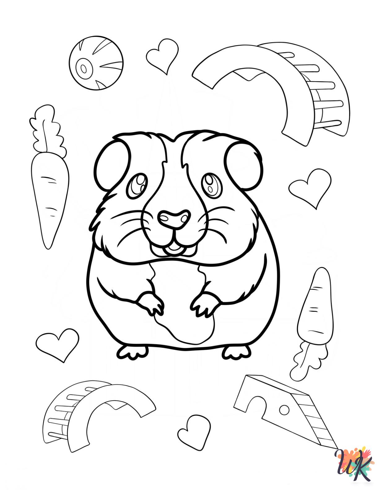 Guinea Pig cards coloring pages