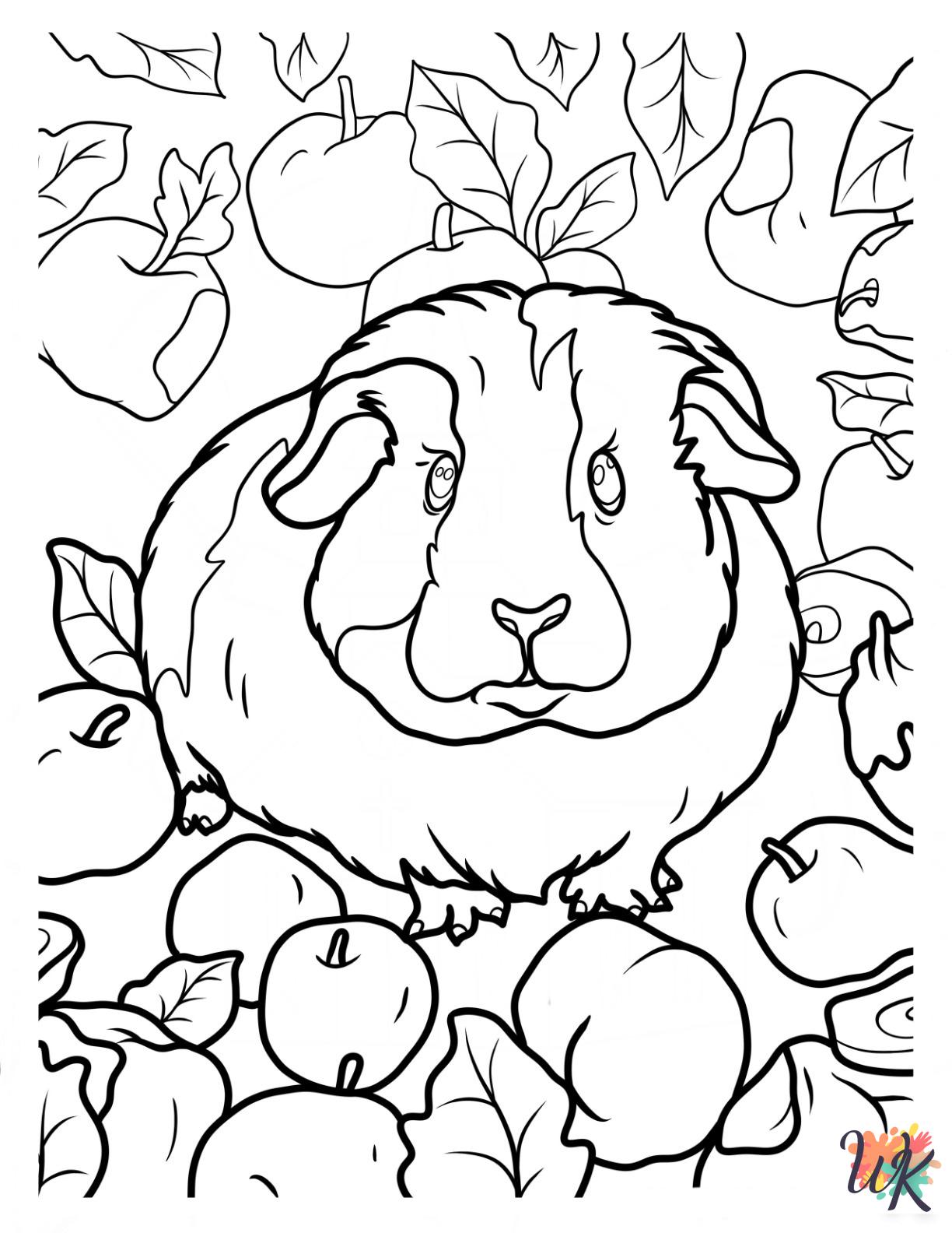 free full size printable Guinea Pig coloring pages for adults pdf 1