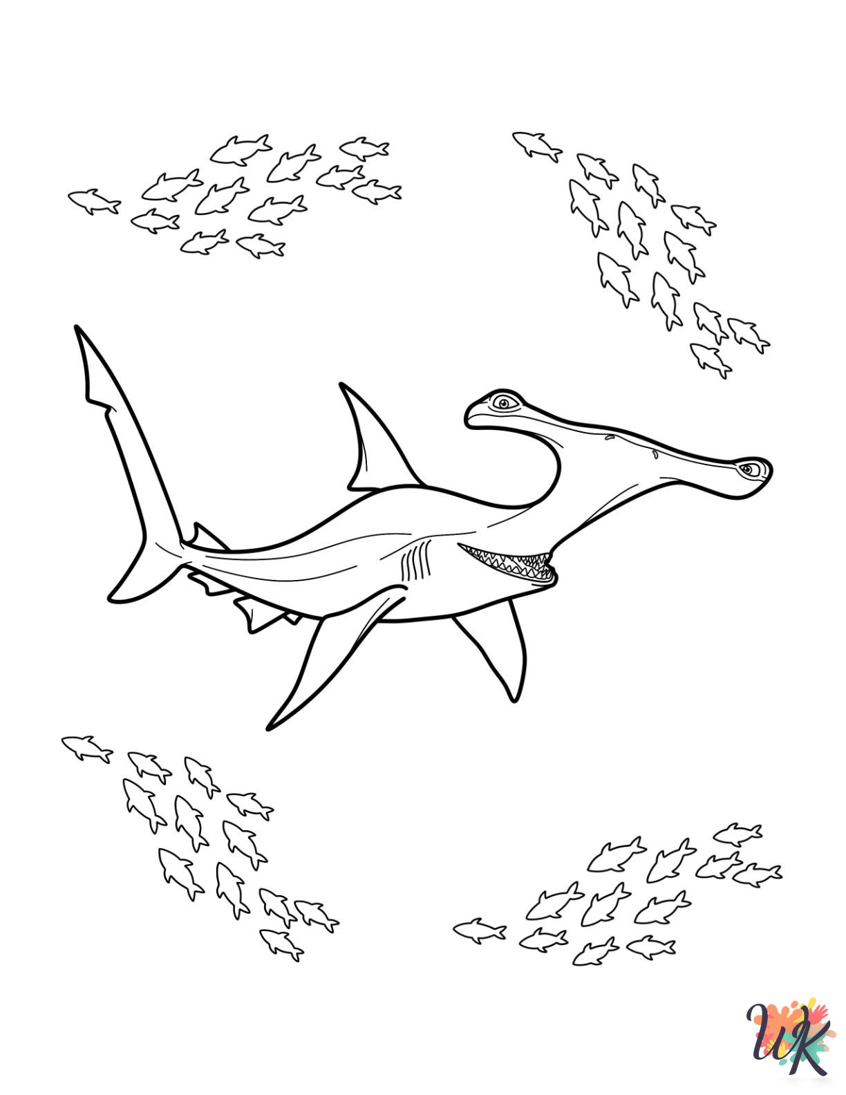Hammerhead Shark decorations coloring pages