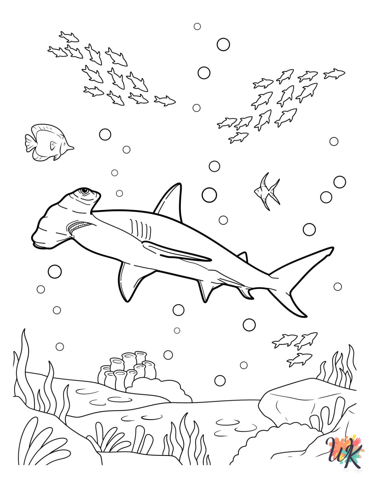 detailed Hammerhead Shark coloring pages