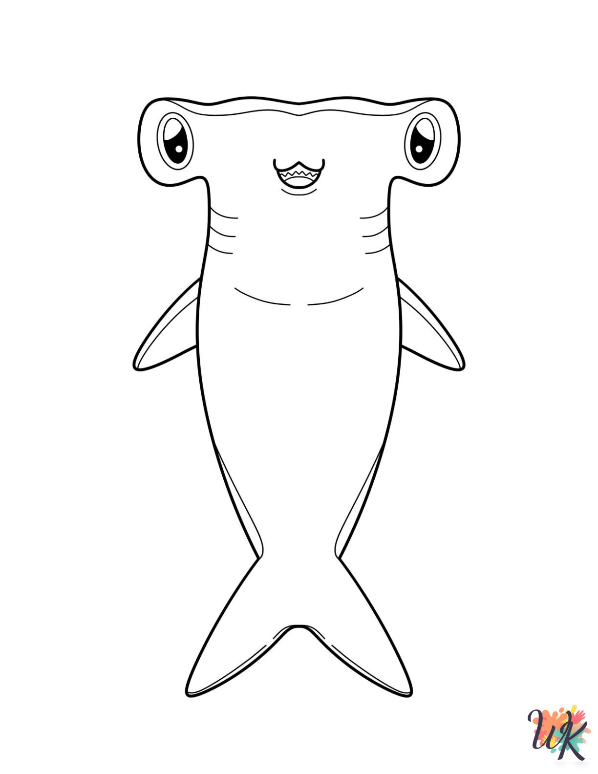 hard Hammerhead Shark coloring pages 1