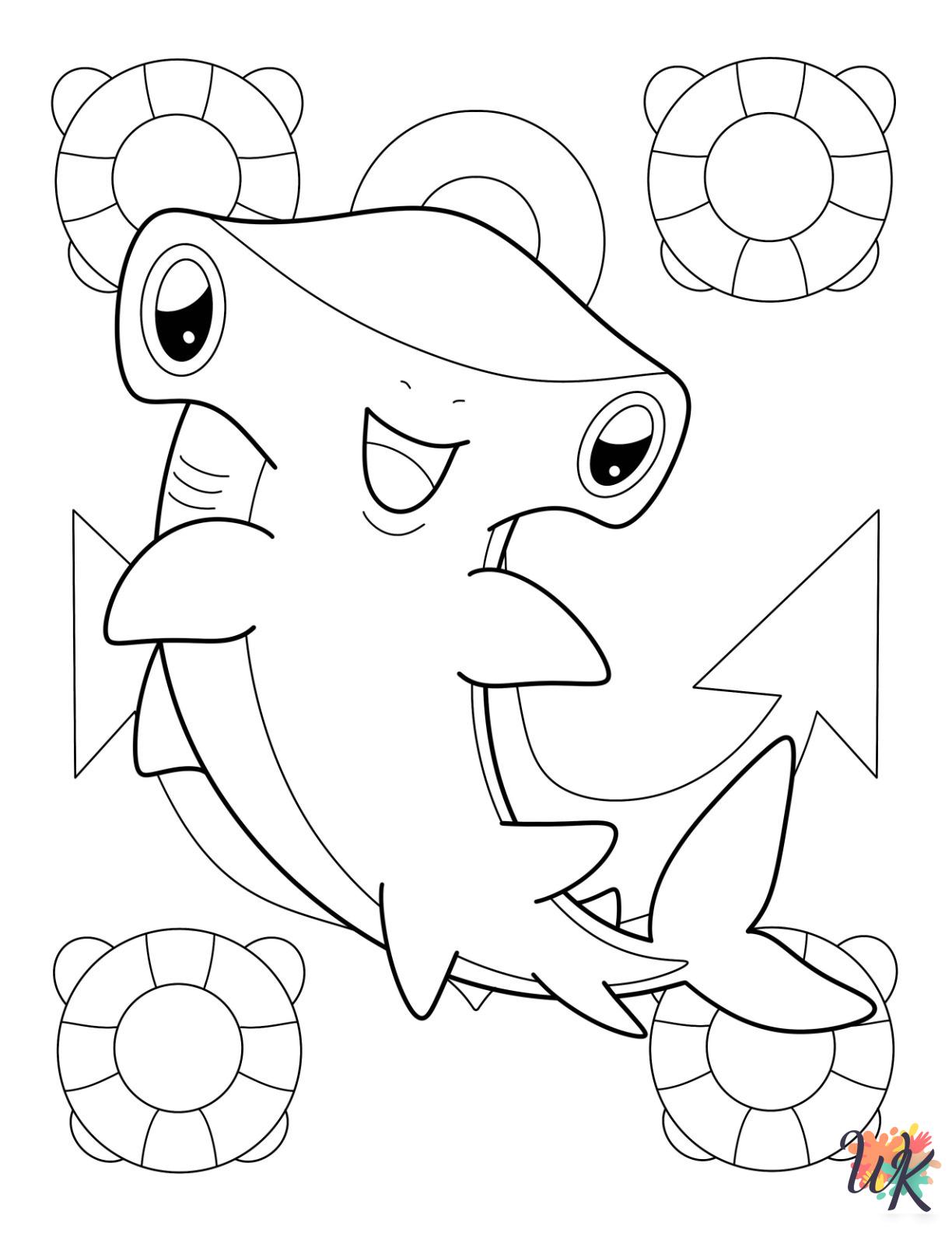 printable Hammerhead Shark coloring pages for adults