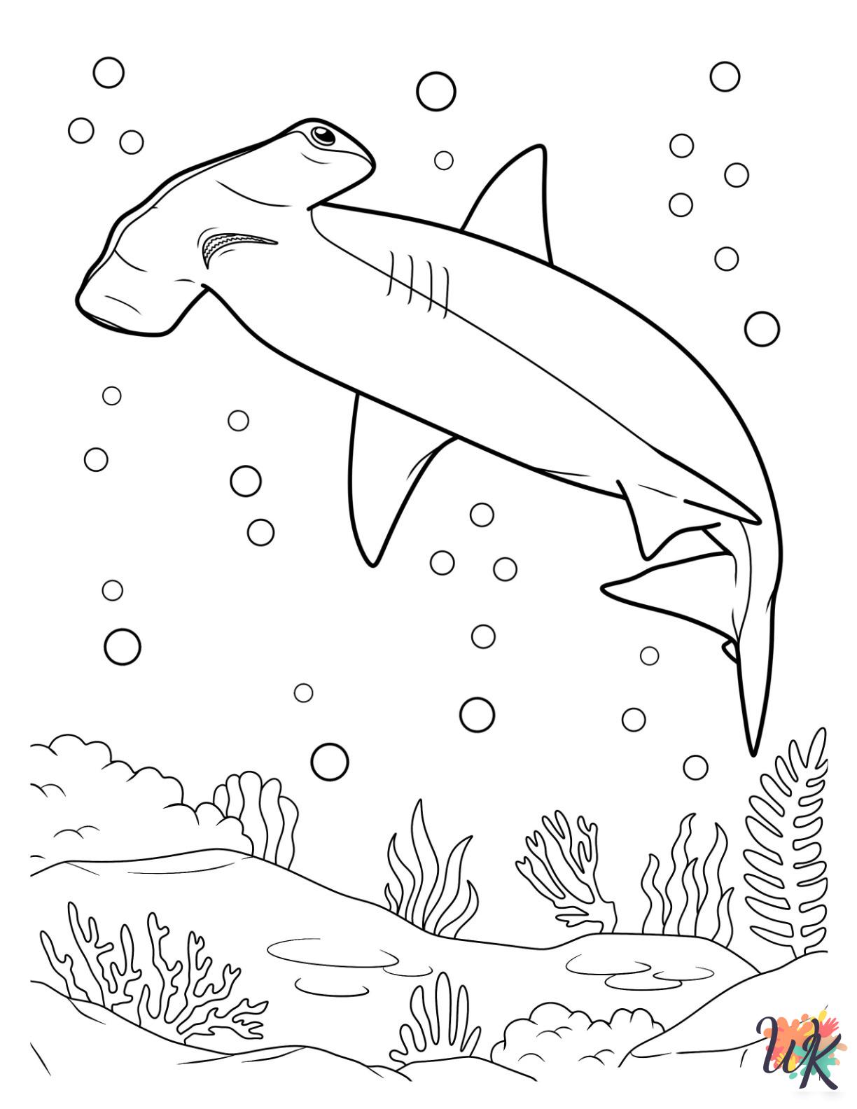 Hammerhead Shark ornaments coloring pages