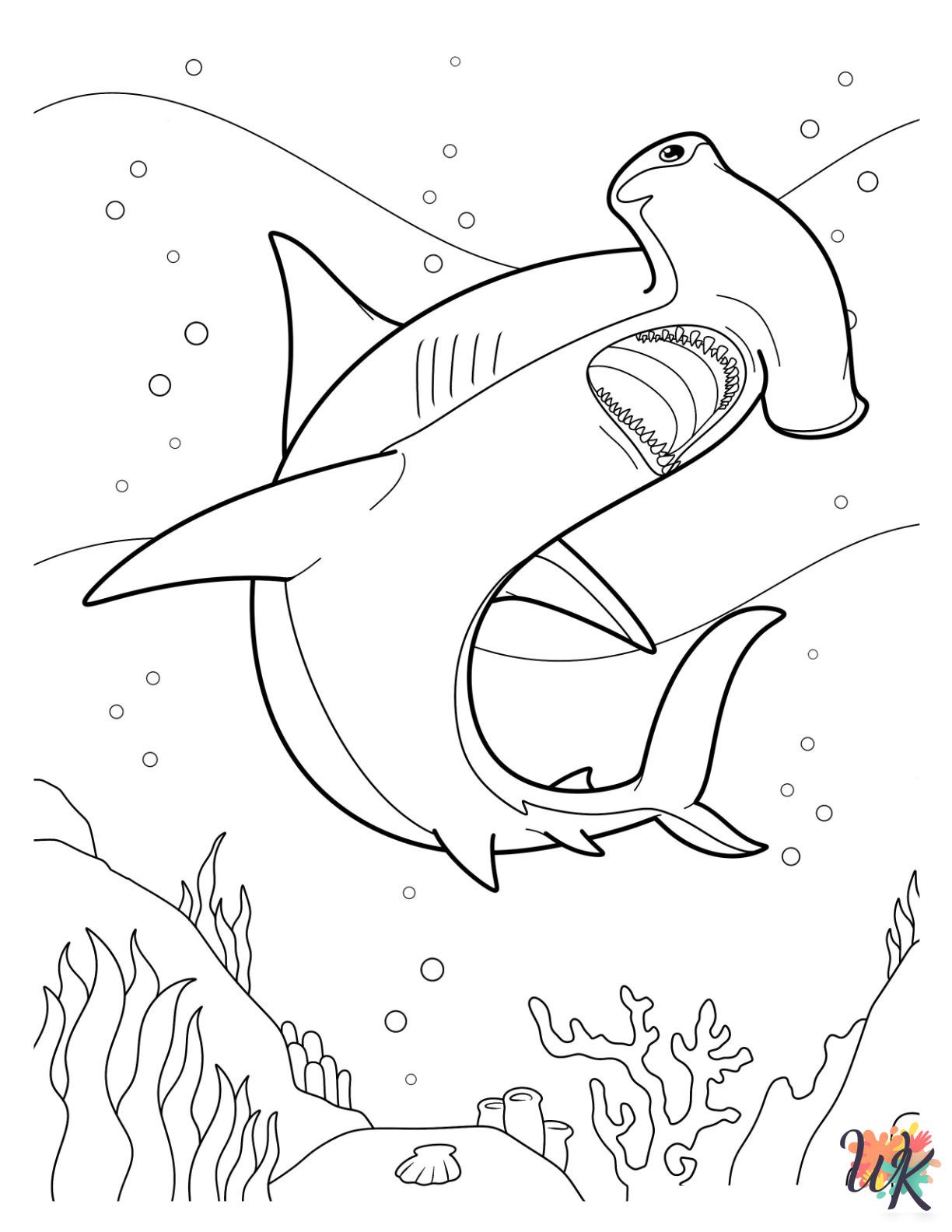 Hammerhead Shark adult coloring pages