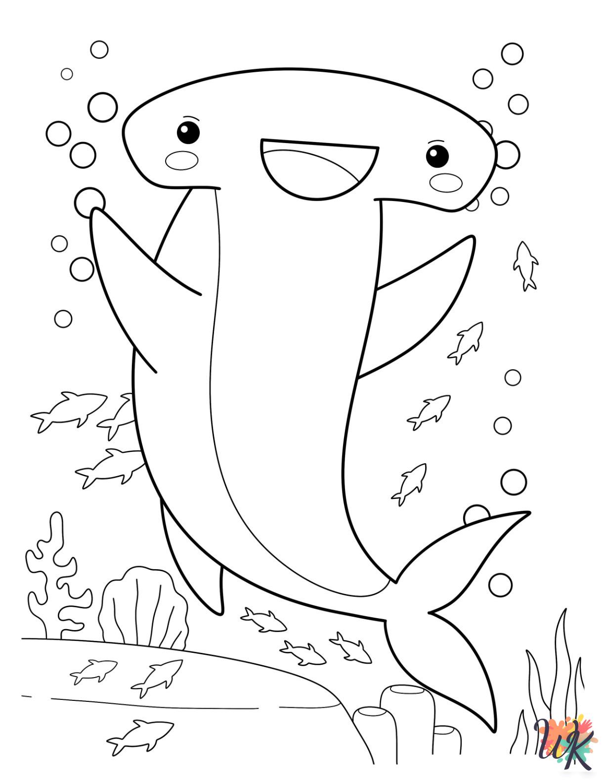 vintage Hammerhead Shark coloring pages