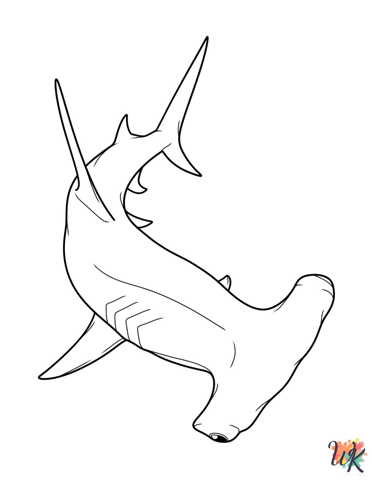 coloring pages for kids Hammerhead Shark
