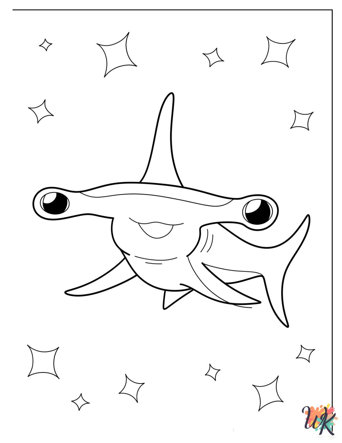Hammerhead Shark coloring pages for preschoolers