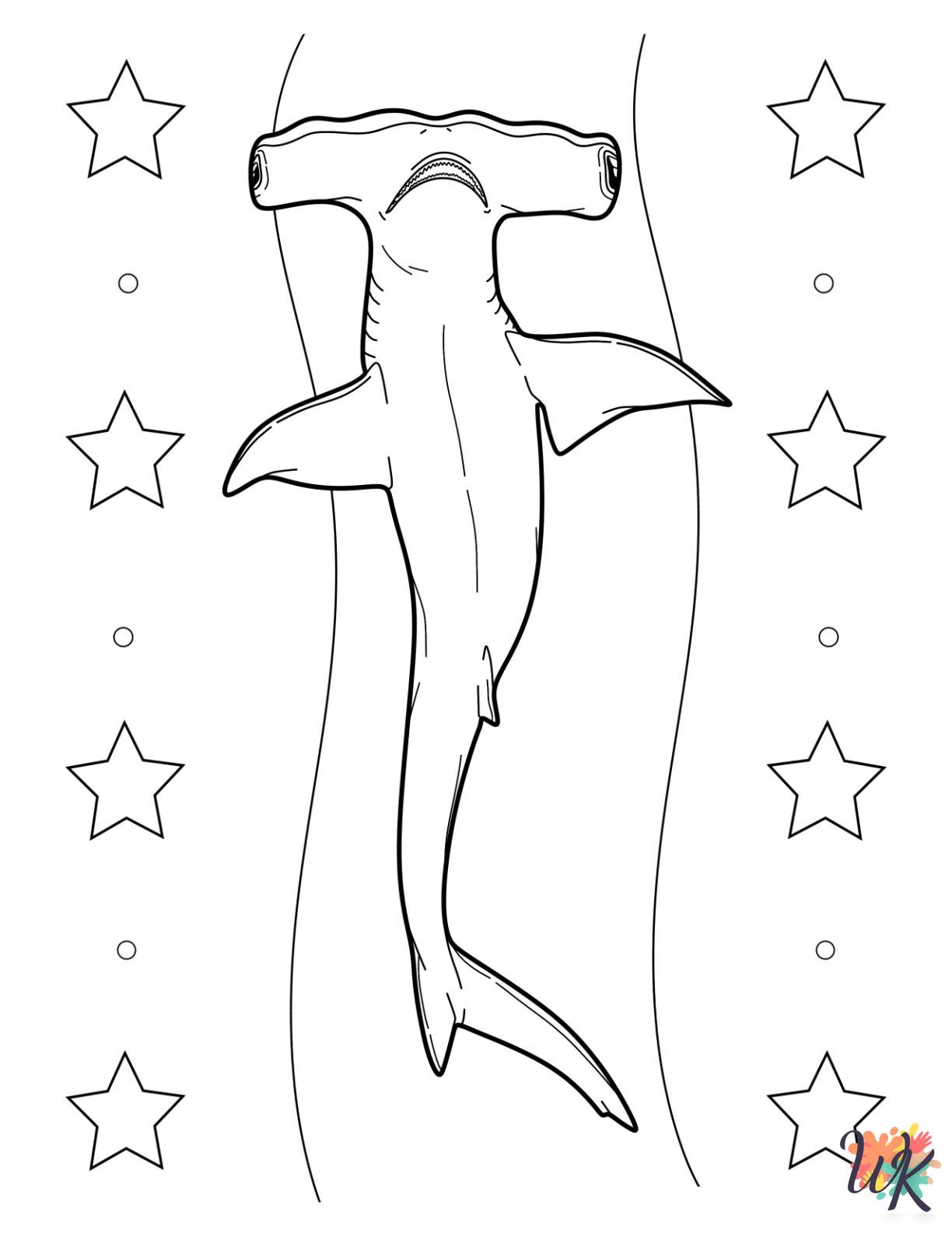 Hammerhead Shark coloring pages easy
