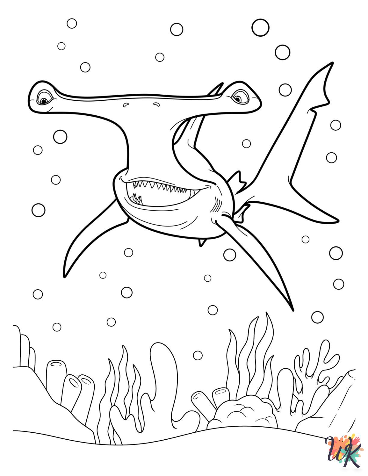 free adult Hammerhead Shark coloring pages