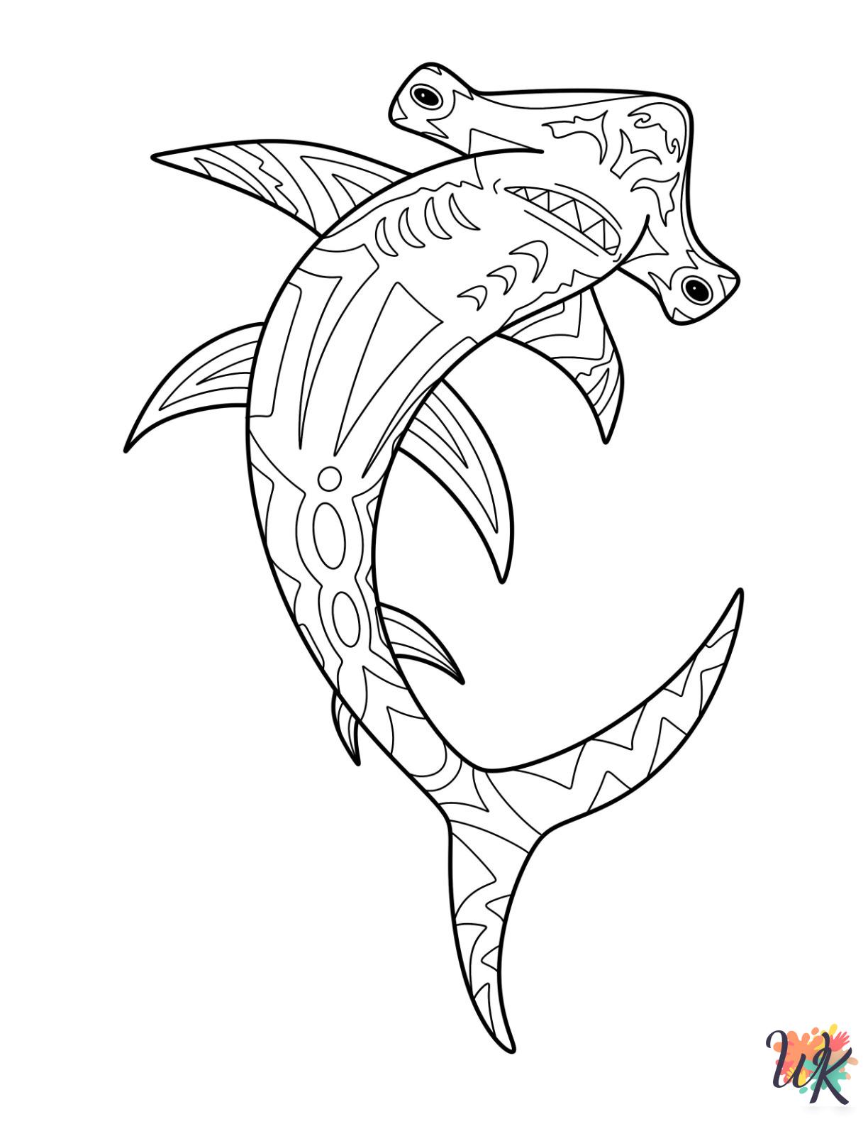 printable Hammerhead Shark coloring pages