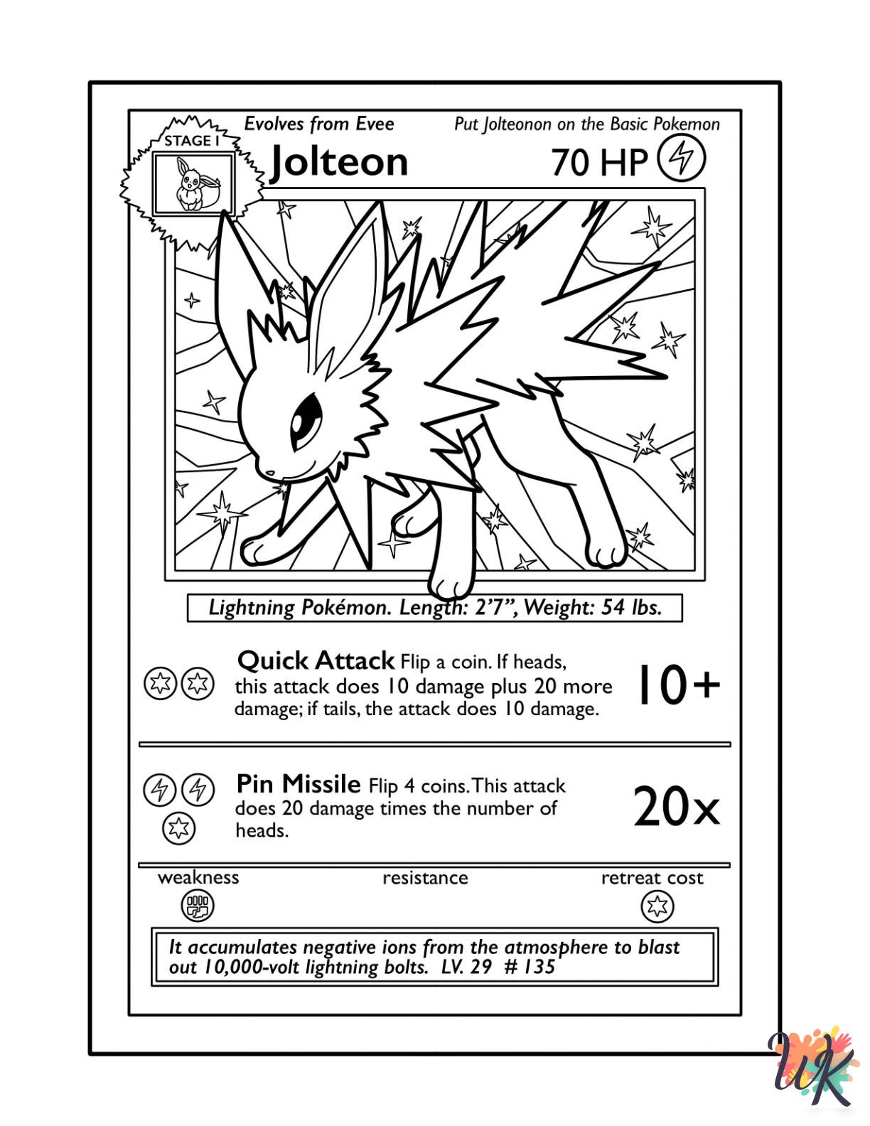 free Jolteon coloring pages