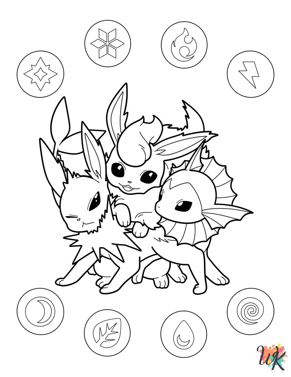 free Jolteon tree coloring pages