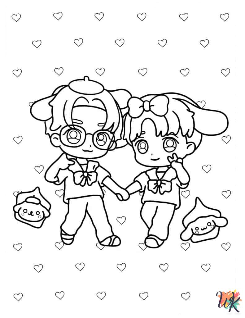 Kawaii cards coloring pages