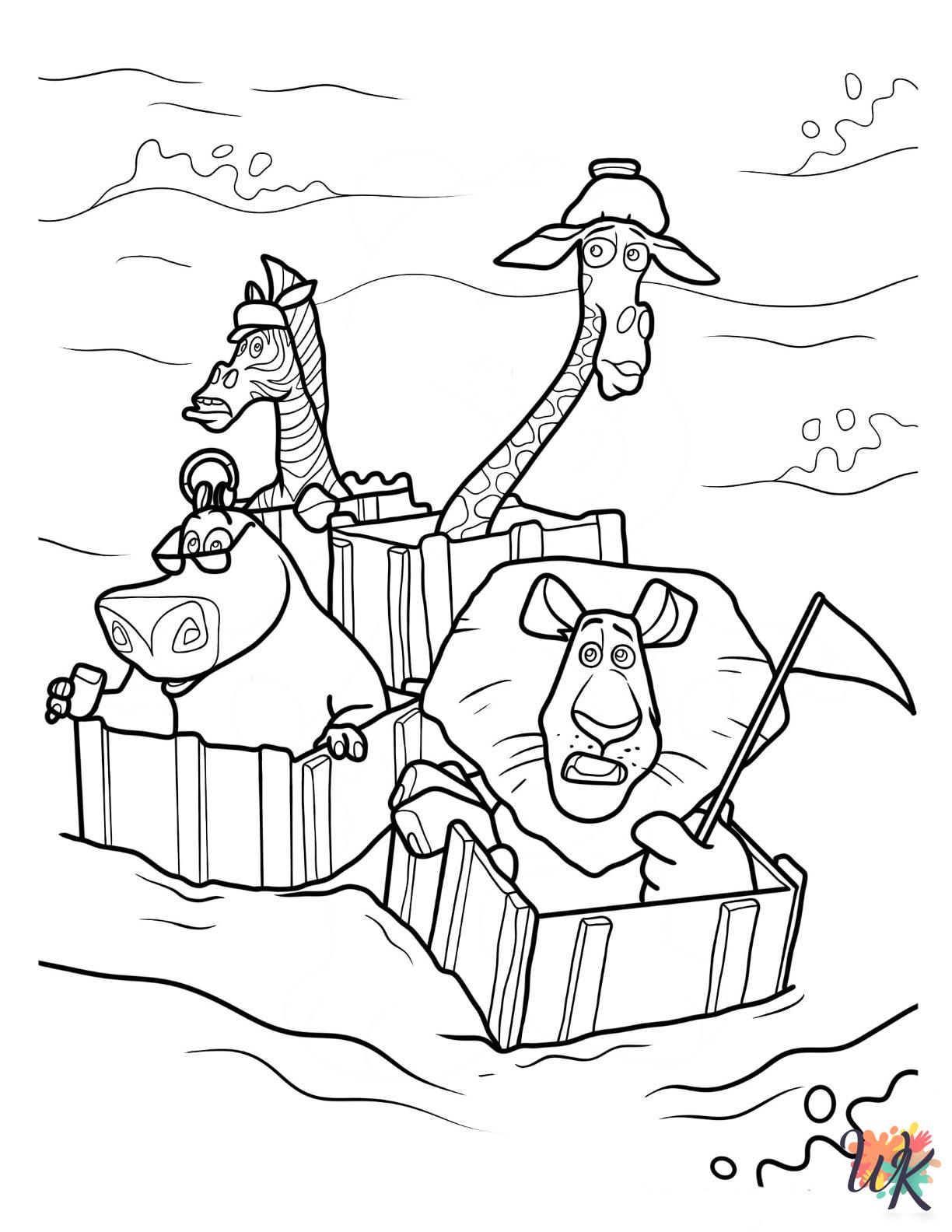 Madagascar free coloring pages