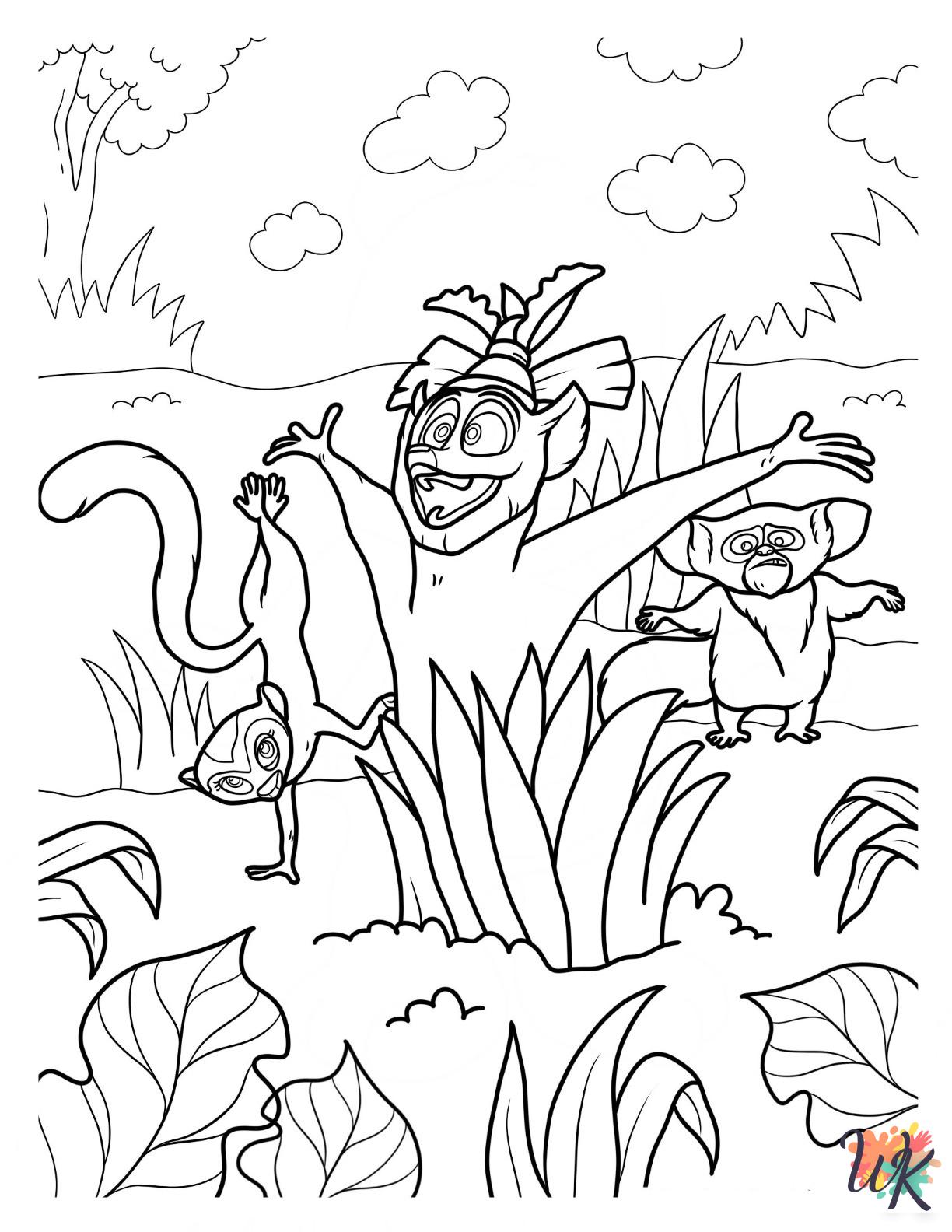 Madagascar coloring pages for adults easy
