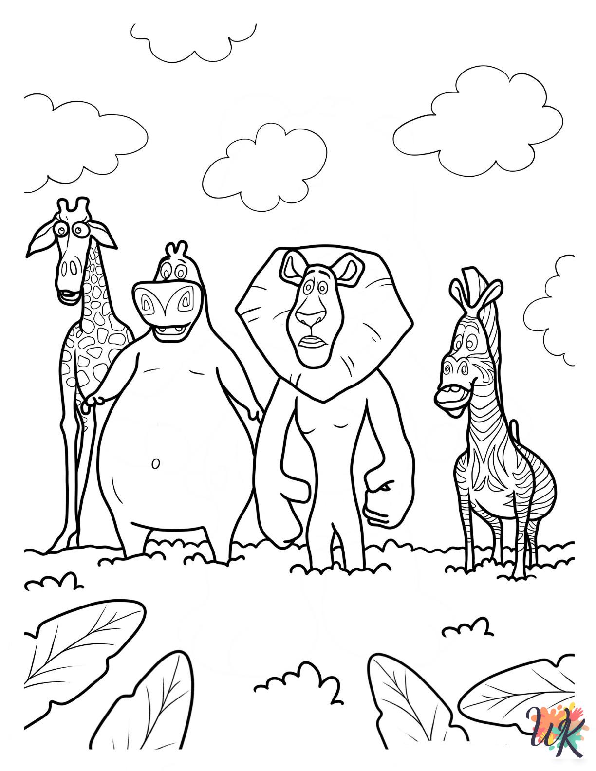 adult Madagascar coloring pages