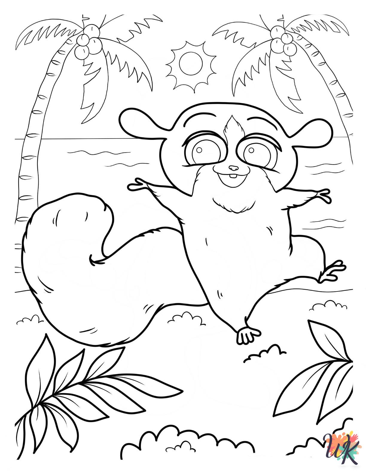 Madagascar themed coloring pages