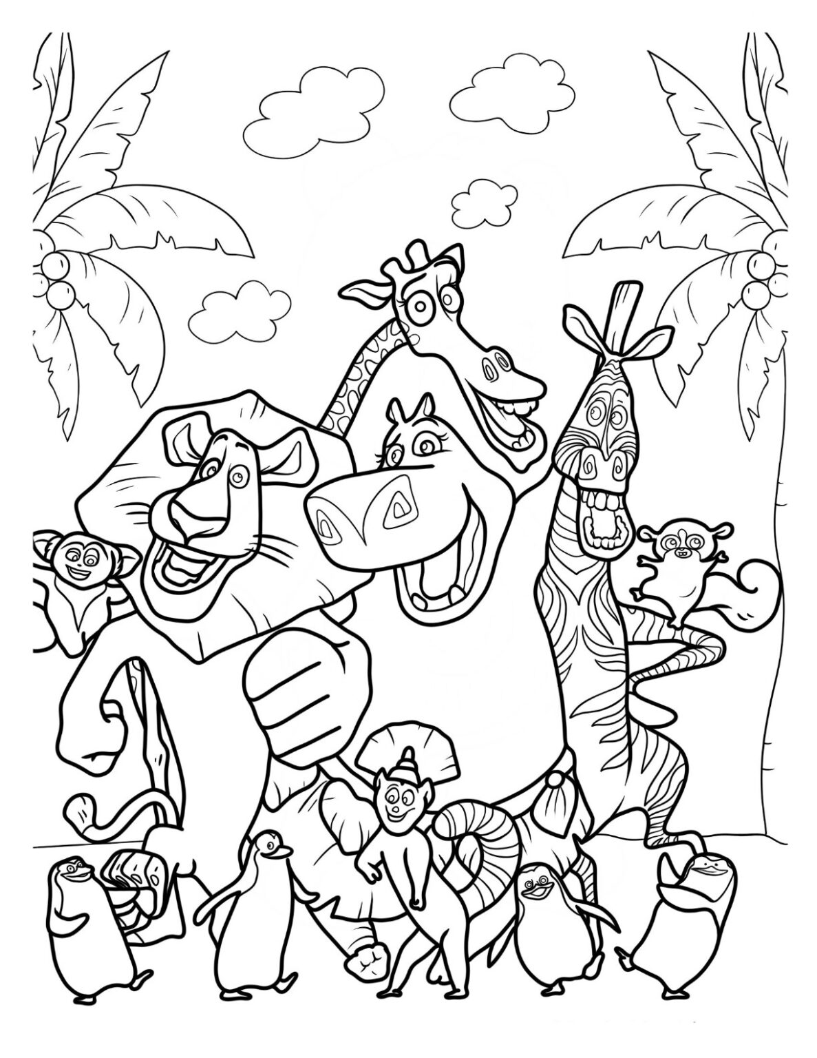 20 Madagascar Coloring Pages For Kids - ColoringPagesWK.com