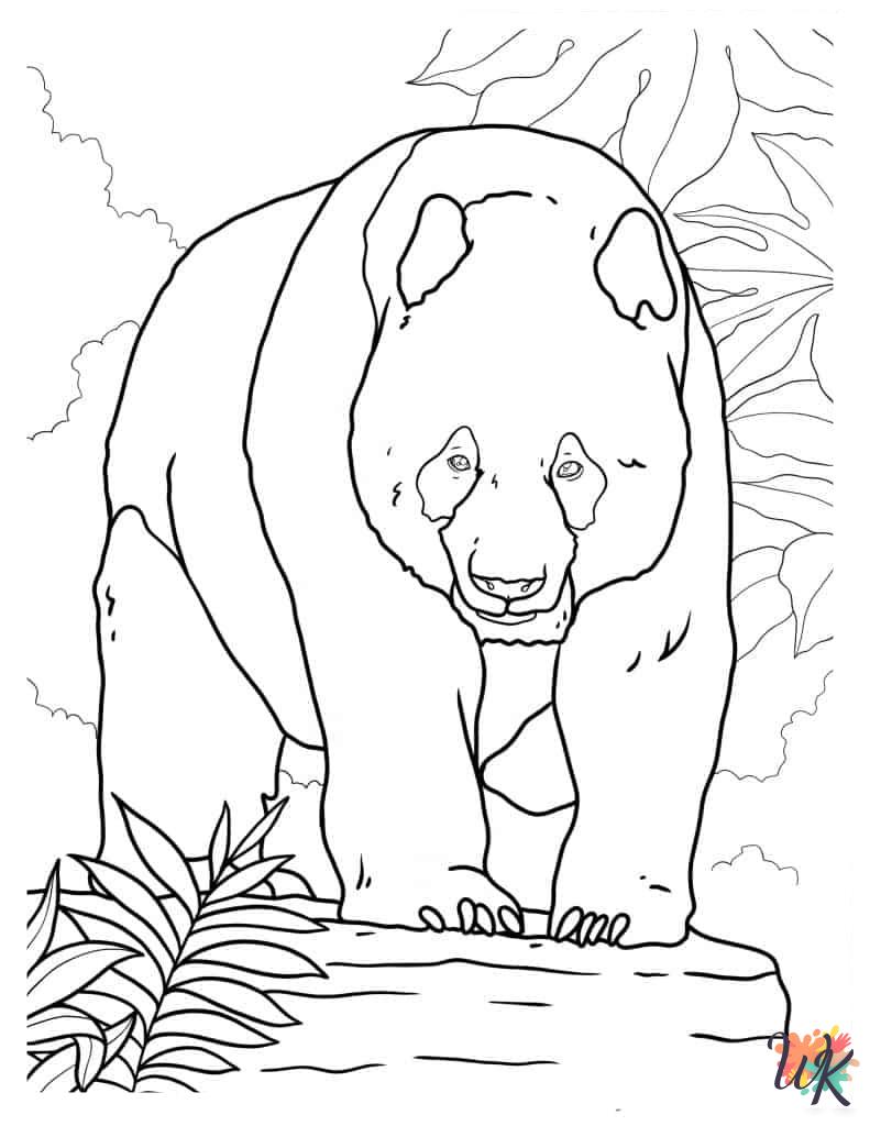 free full size printable Panda coloring pages for adults pdf