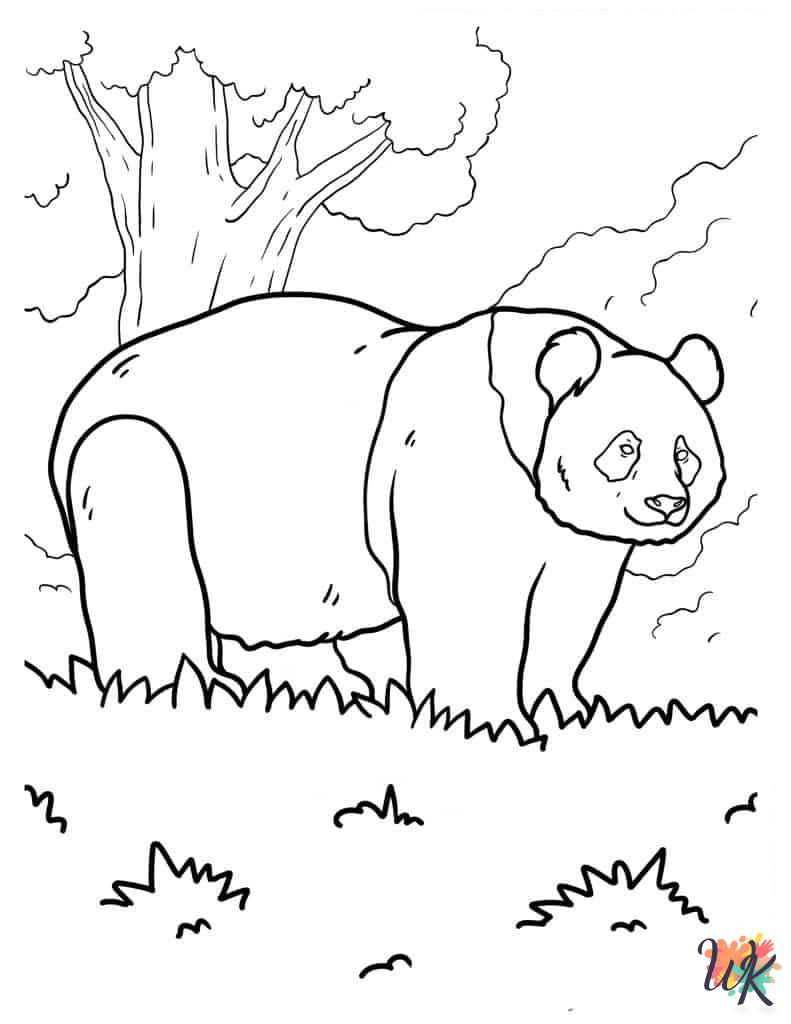 kawaii cute Panda coloring pages