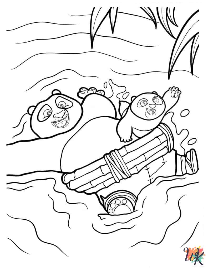 Panda coloring pages for adults easy