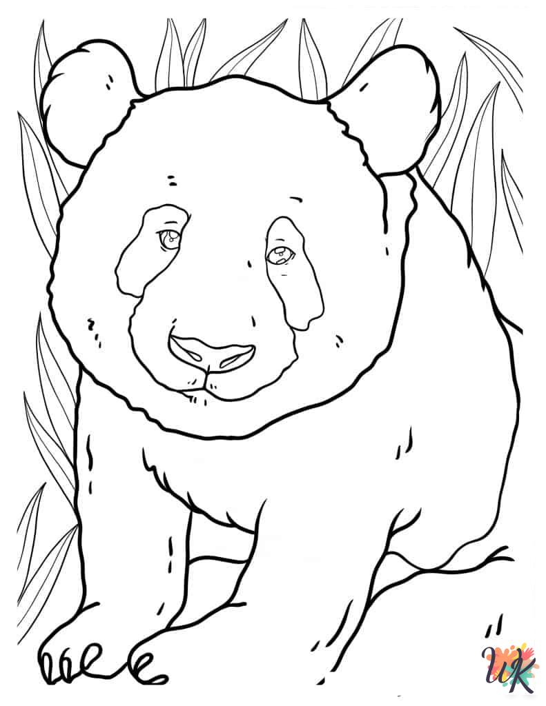 easy cute Panda coloring pages