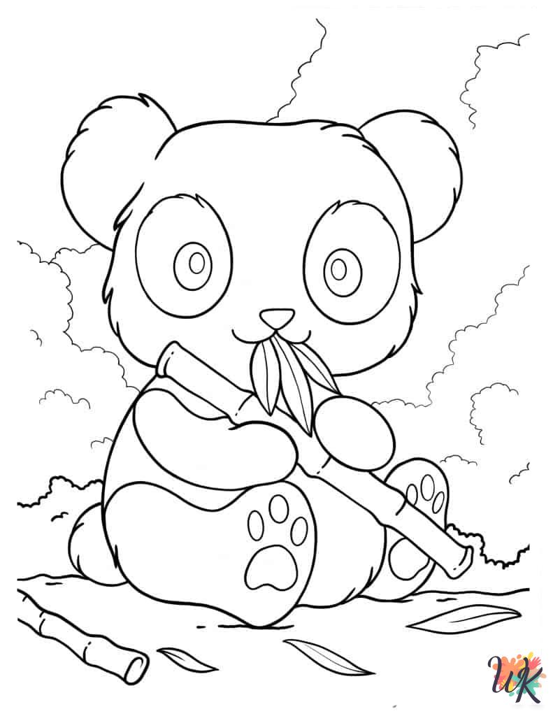 kawaii cute Panda coloring pages