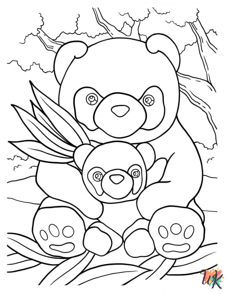 Panda coloring book pages