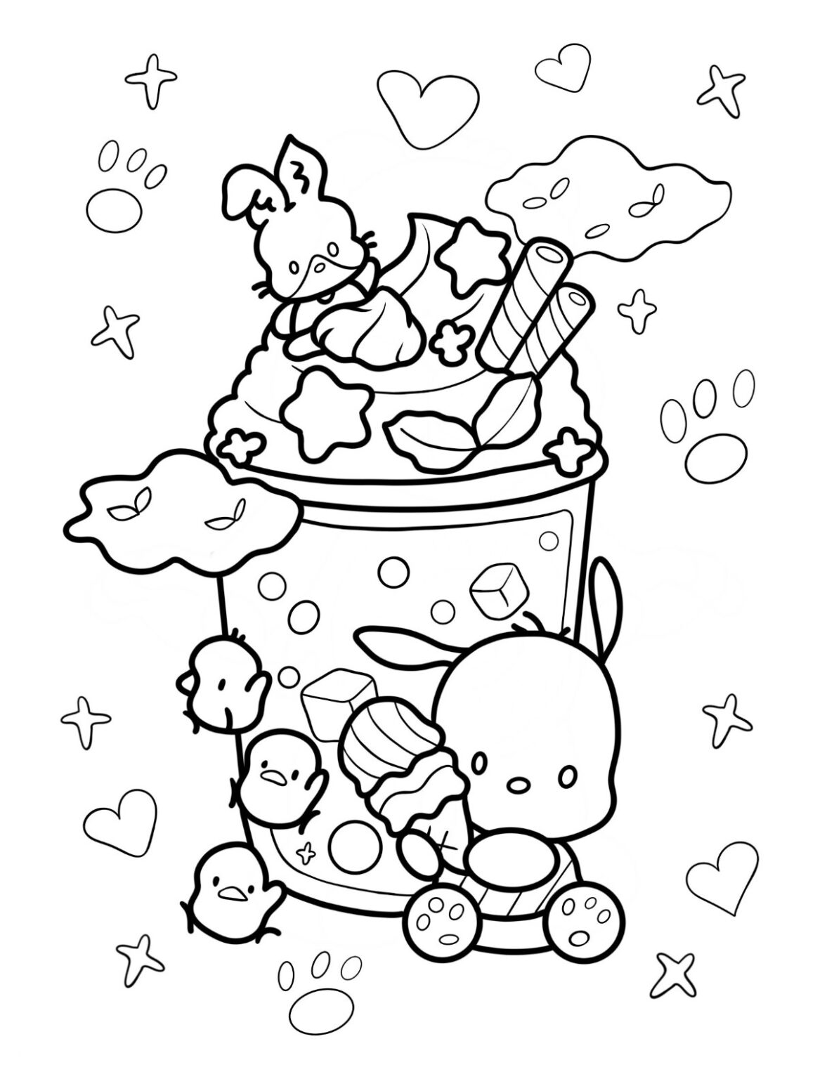 20 Pochacco Coloring Pages For Kids - ColoringPagesWK