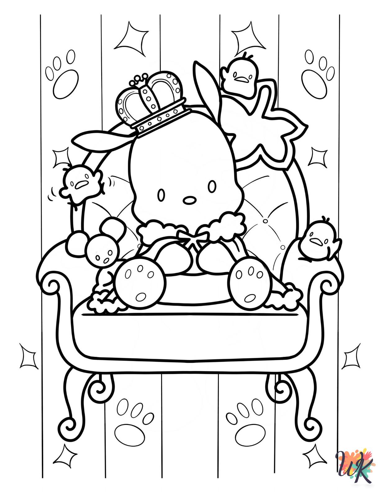 Pochacco free coloring pages