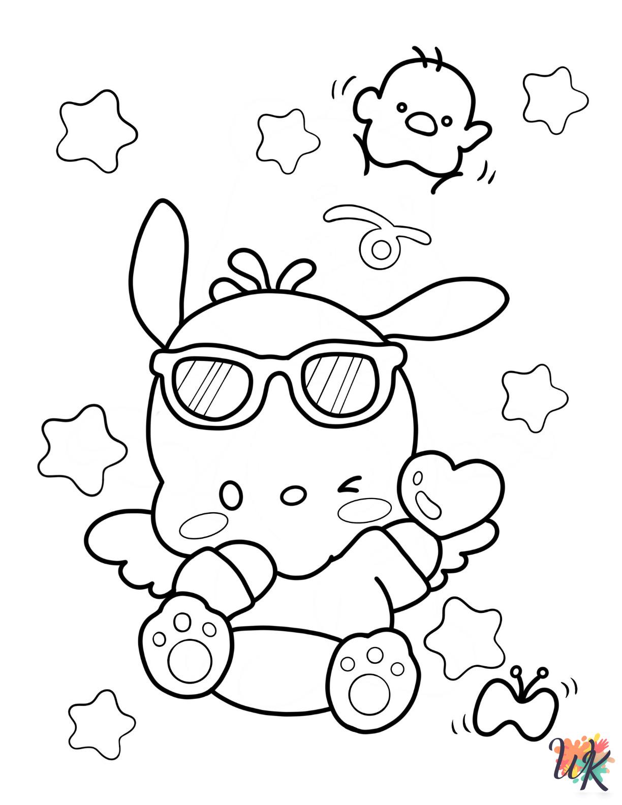free full size printable Pochacco coloring pages for adults pdf