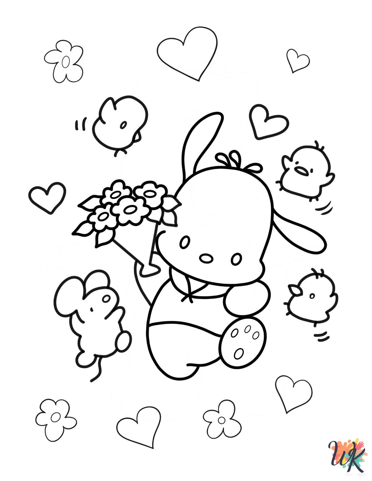 easy cute Pochacco coloring pages