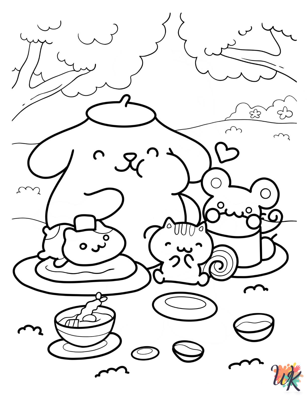 Pompompurin themed coloring pages