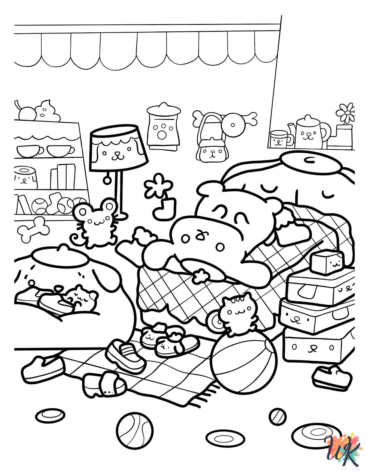 free full size printable Pompompurin coloring pages for adults pdf