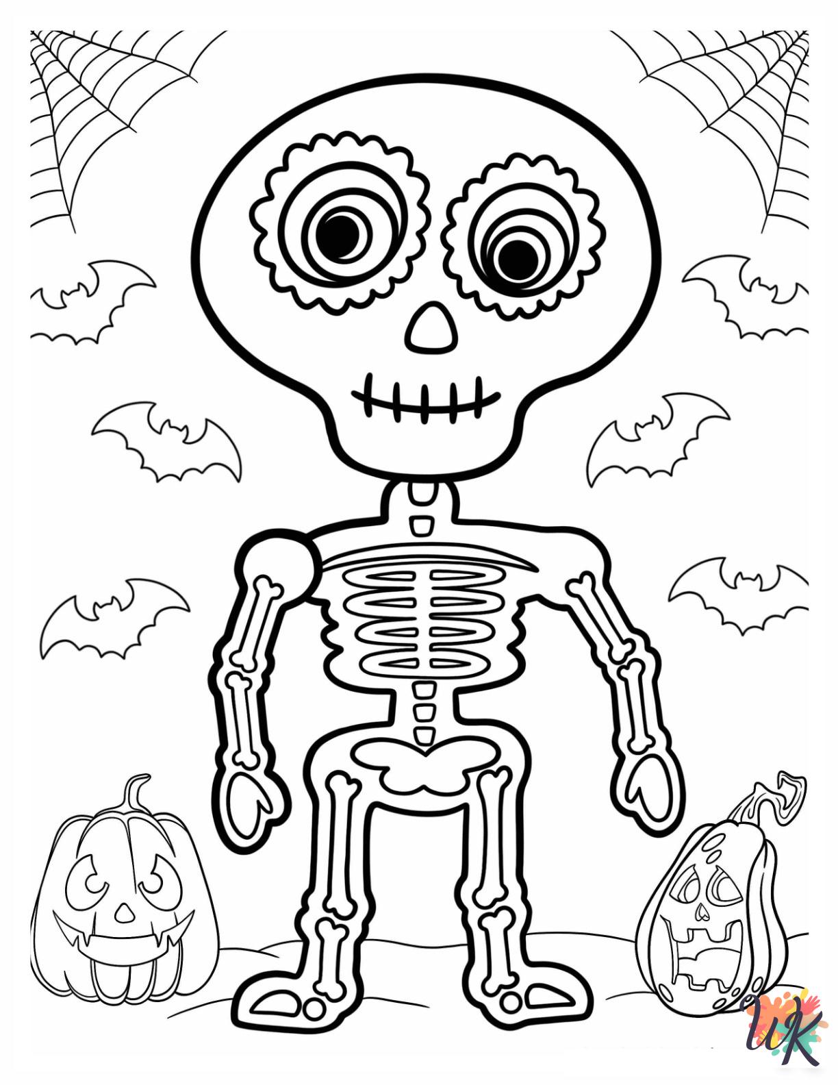 fun Skeleton coloring pages
