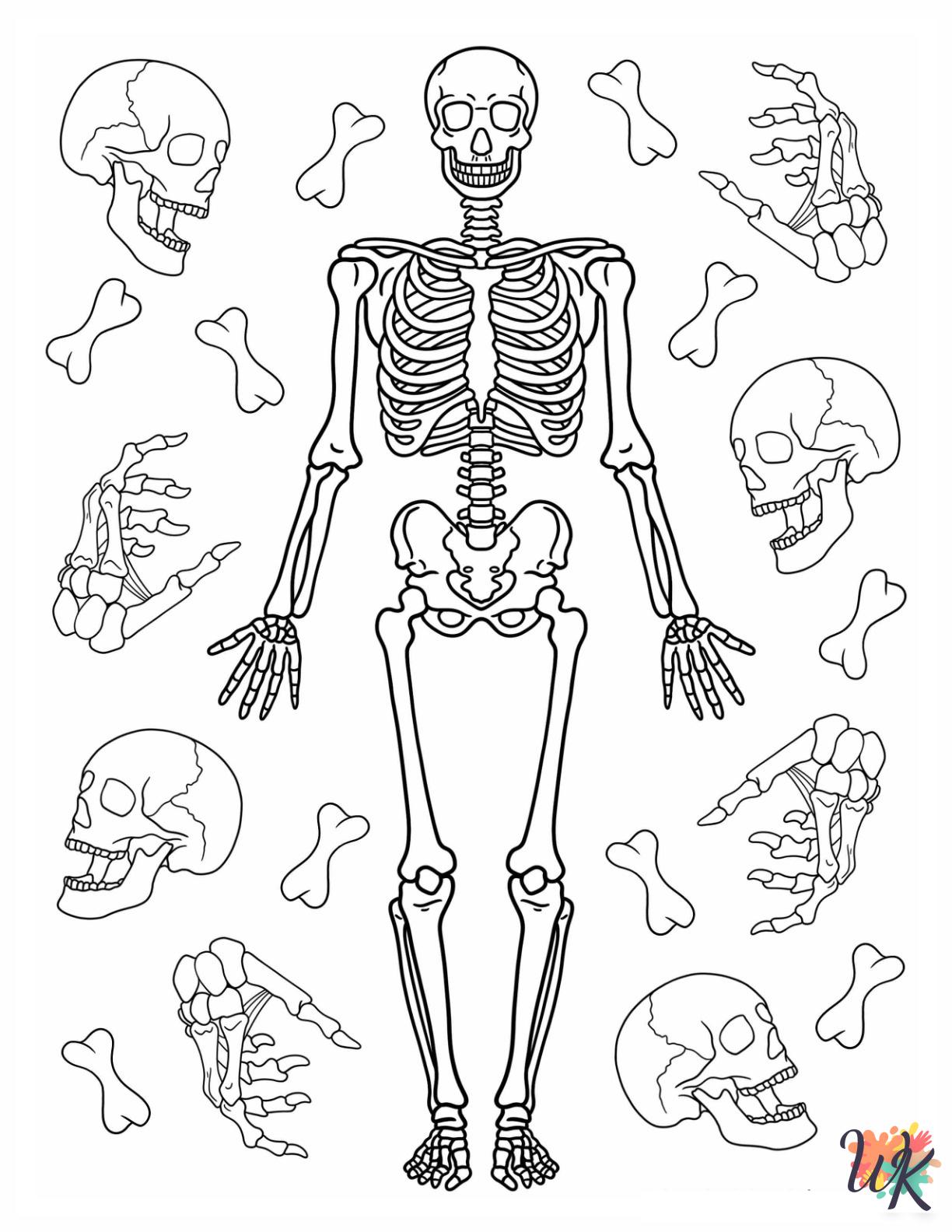 free Skeleton coloring pages for kids
