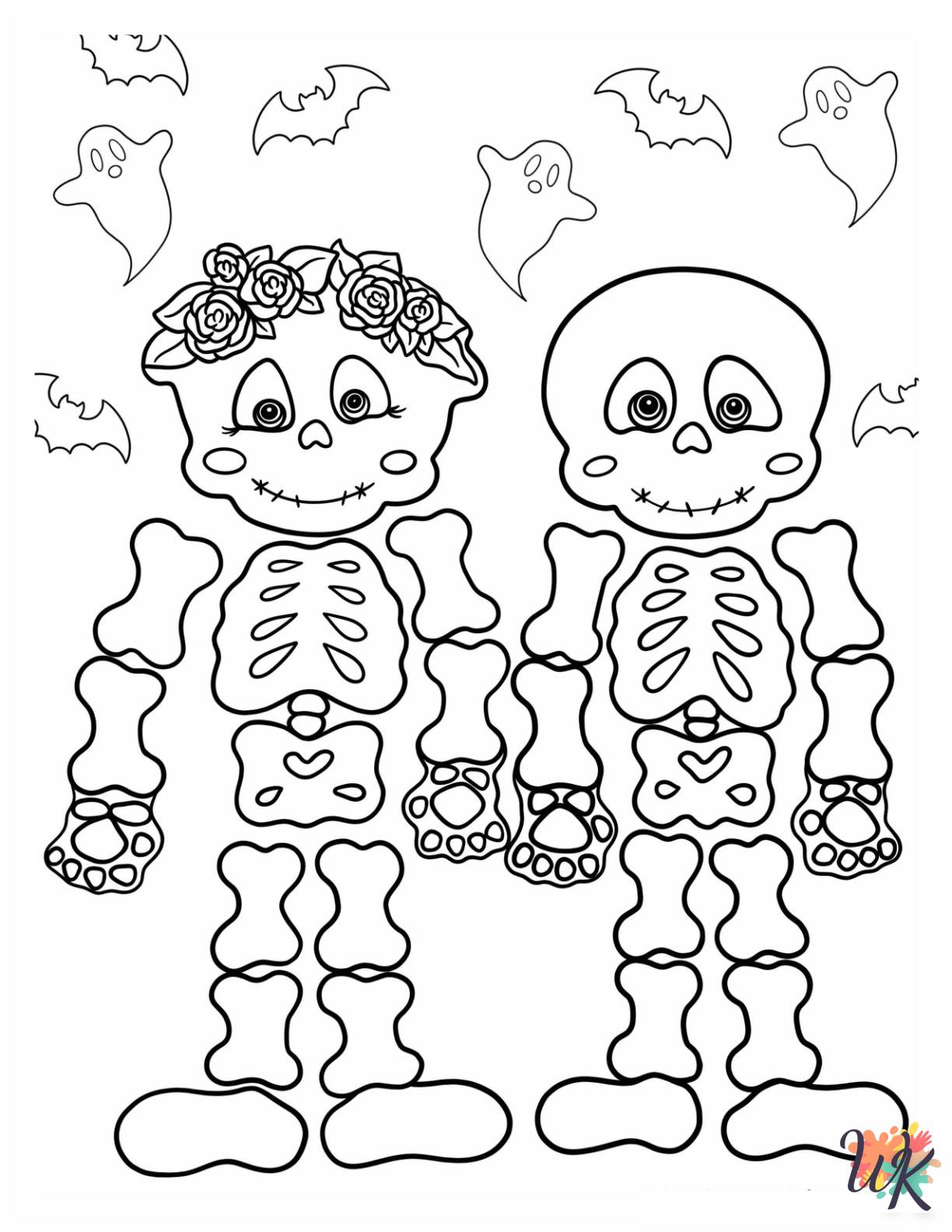 old-fashioned Skeleton coloring pages 1