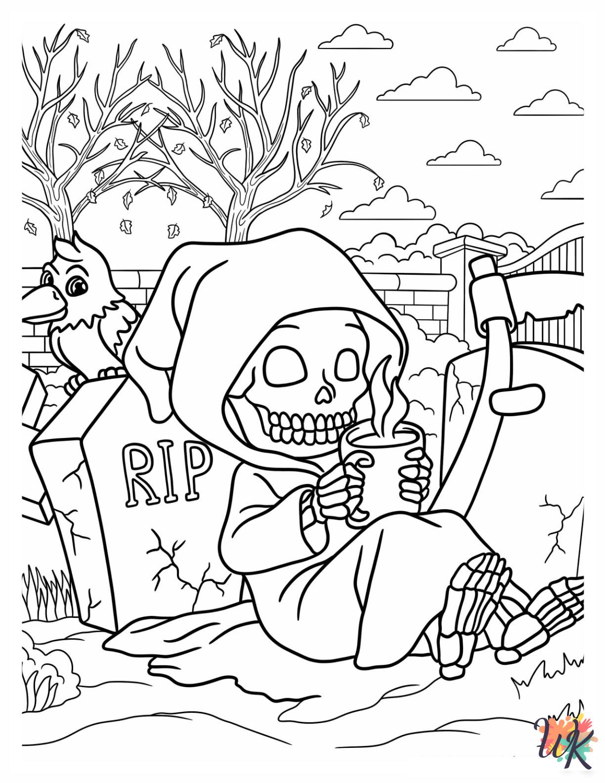 Skeleton cards coloring pages