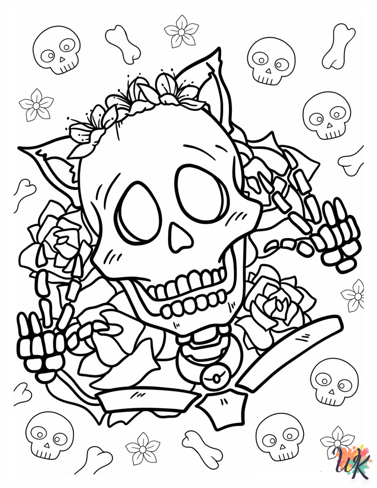 free Skeleton coloring pages for kids
