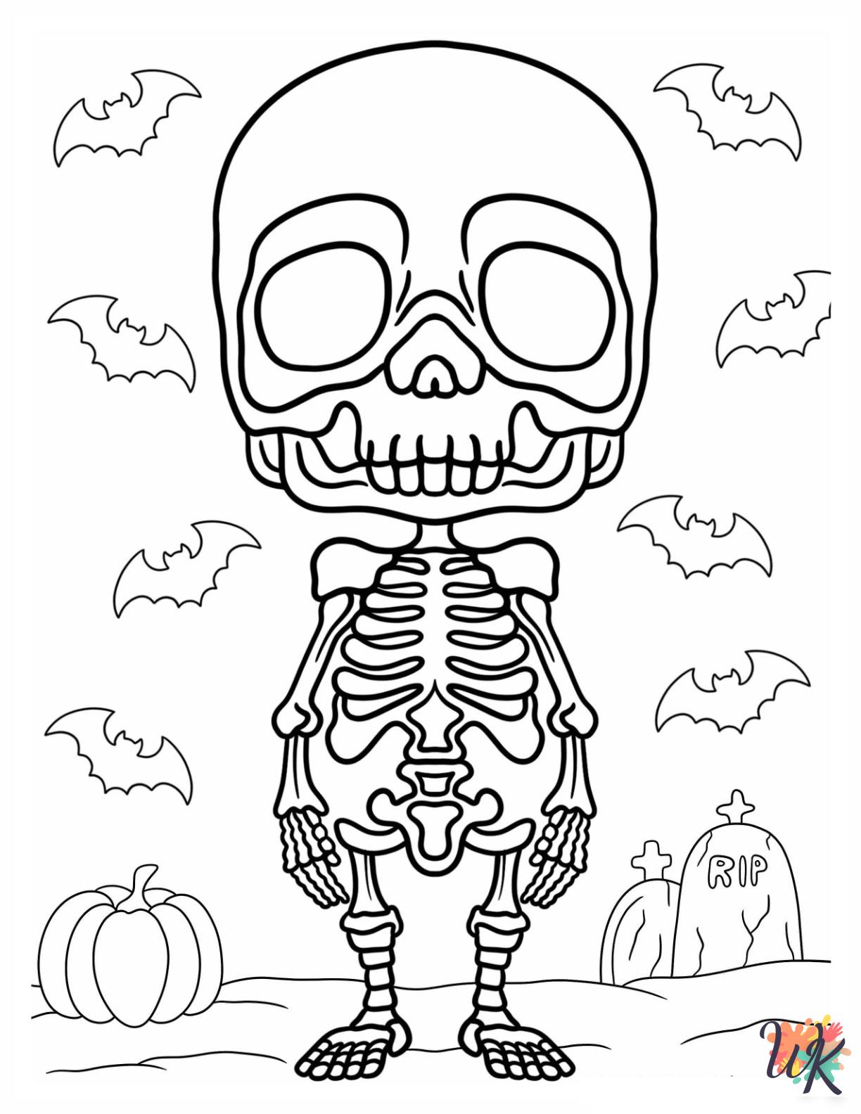 free Skeleton coloring pages for adults