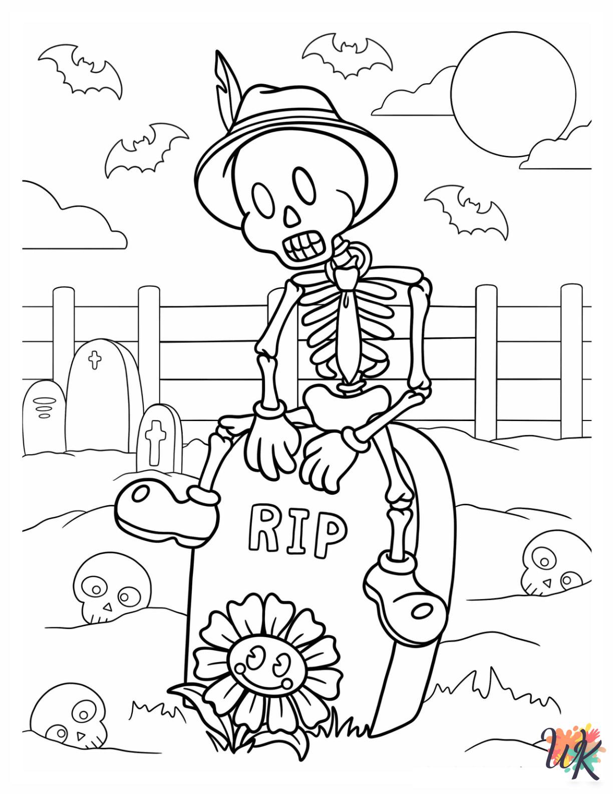 Skeleton coloring pages printable