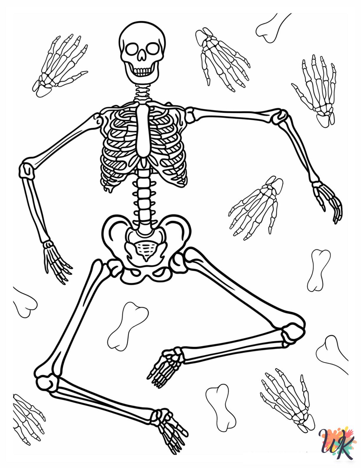 free adult Skeleton coloring pages